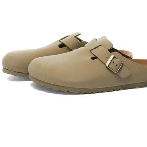 #43 Birkenstock UNISEX Boston BS Vegan Khaki Clogs